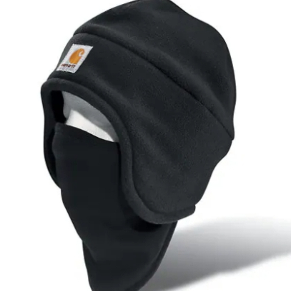 Carhartt Black Fleece Hat with Built-in Mask
